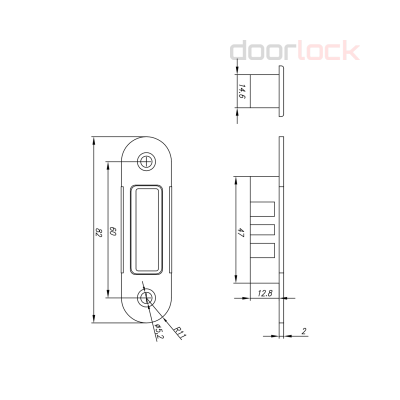 Запорная планка DOORLOCK SP430RP MCR (симметричная)