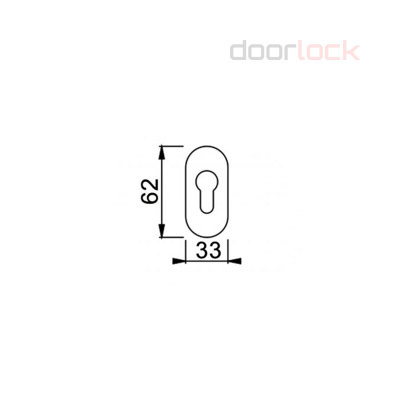 Ключевина DOORLOCK UR01 PZ Rt овальная для профильных дверей