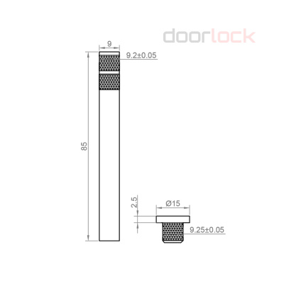 Дверная петля DL H110/95 SSS карточная, матовая нержавеющая сталь, разобранная